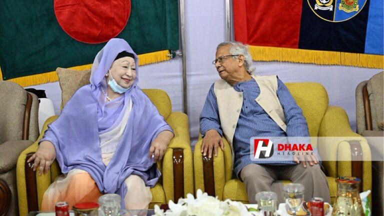 সশস্ত্র বাহিনী দিবসের সেনাকুঞ্জে খালেদা জিয়া — প্রধান উপদেষ্টা ড. ইউনূসের সঙ্গে একান্ত বৈঠক সেনাকুঞ্জে সশস্ত্র বাহিনী দিবসের অনুষ্ঠানে খালেদা জিয়া ও প্রধান উপদেষ্টা ড. ইউনূসের সাক
